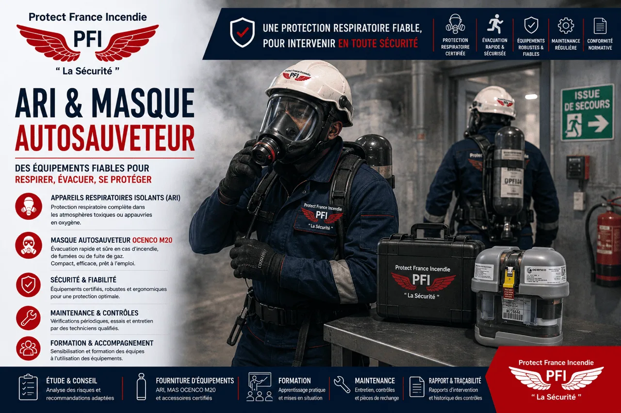 Formation au Port de l'ARI (Appareil Respiratoire Isolant) Paris 75001 - Programme de formation ARI Appareil Respiratoire Isolant Paris 75001
